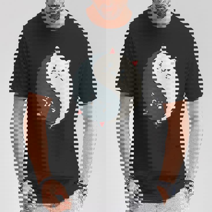 かわいい猫と一緒に陰陽師のサイン I Karma Yoga Cat Tシャツ 面白い贈り物