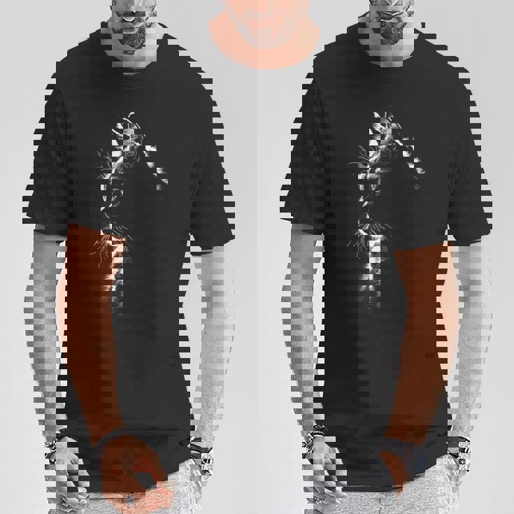 かわいい猫のシルエット 猫の肉球 猫好き 愛猫家 ペット 猫飼い おもしろ 可愛い ネコ ねこ 猫 Tシャツ 面白い贈り物