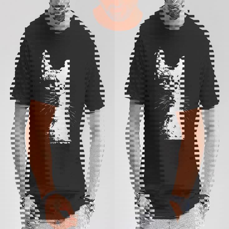 かわいい猫のポートレートデザイン。 Tシャツ 面白い贈り物