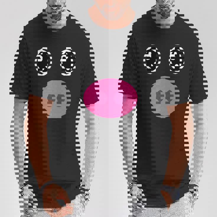 かわいい豚の顔 ピンクの鼻 面白い動物愛好家コスチューム Tシャツ 面白い贈り物