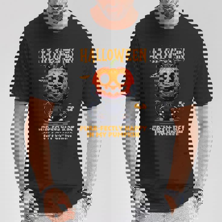 かわいい黒猫ハロウィン衣装カボチャデザインマスク面白い Tシャツ 面白い贈り物