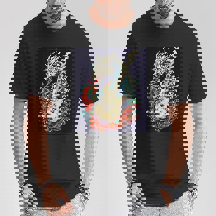 このドラゴンギターステートメントでステージをライトアップ。 Tシャツ 面白い贈り物