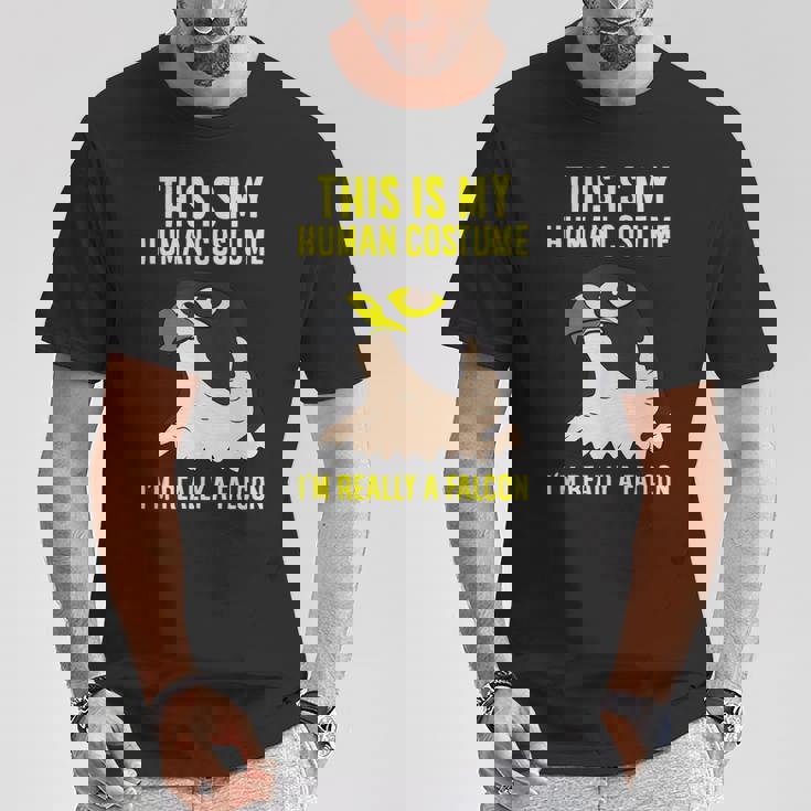 これは私の人間のコスチュームです私は本当にハヤブサ鳥です Tシャツ 面白い贈り物