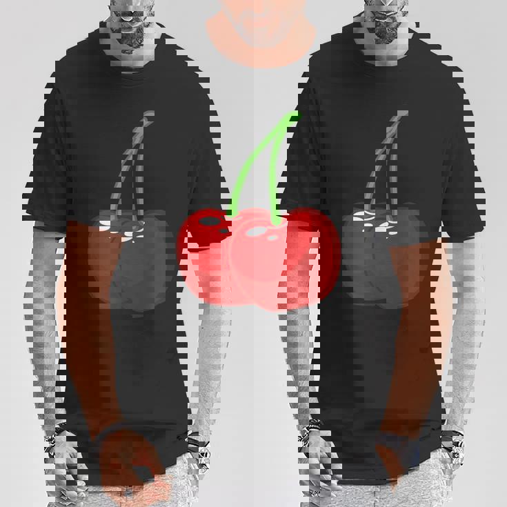 さくらんぼ2本 Tシャツ 面白い贈り物