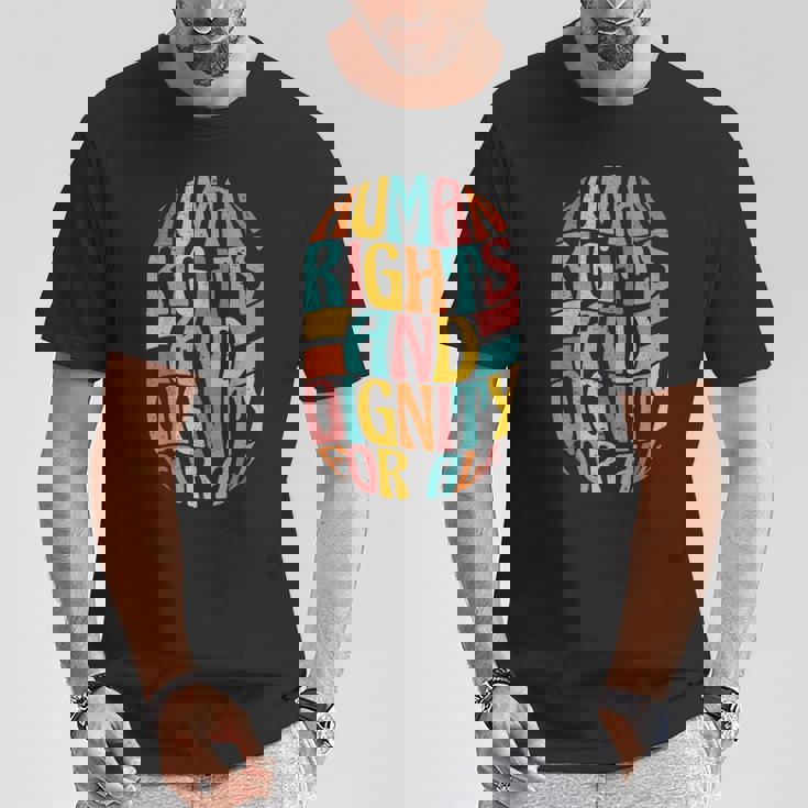 すべての人に人権と尊厳を Tシャツ 面白い贈り物