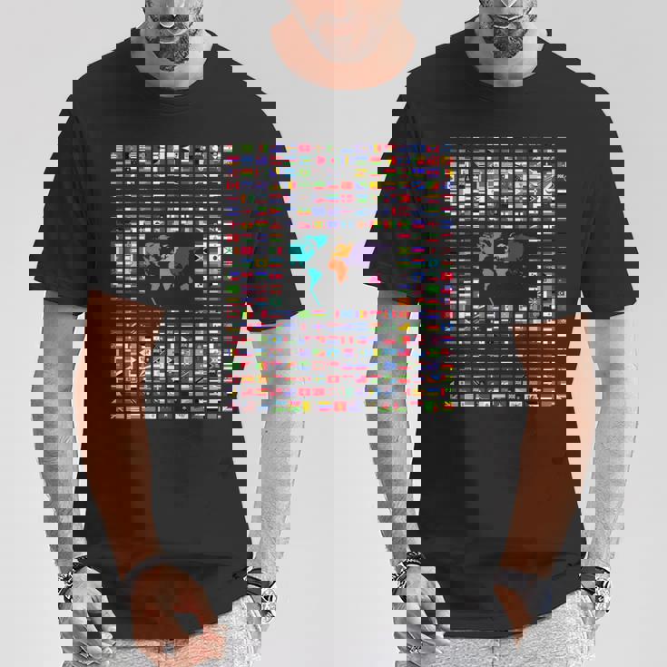 すべての国 世界の国旗 287 国旗 国際 Tシャツ 面白い贈り物