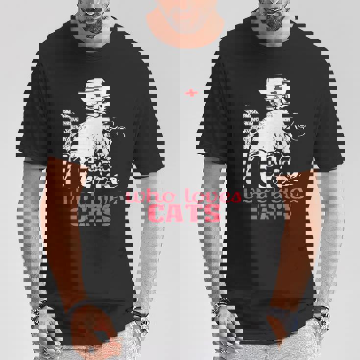 ただの猫好きナースおもしろいネコナース Tシャツ 面白い贈り物