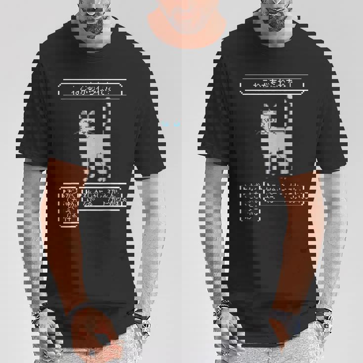 ねこがあらわれた！ 猫好き ゲーム好き ネコ飼い ネコママ 猫ママ ネコパパ 猫パパ Rpg ゲーム 猫 ねこ ネコ Tシャツ 面白い贈り物