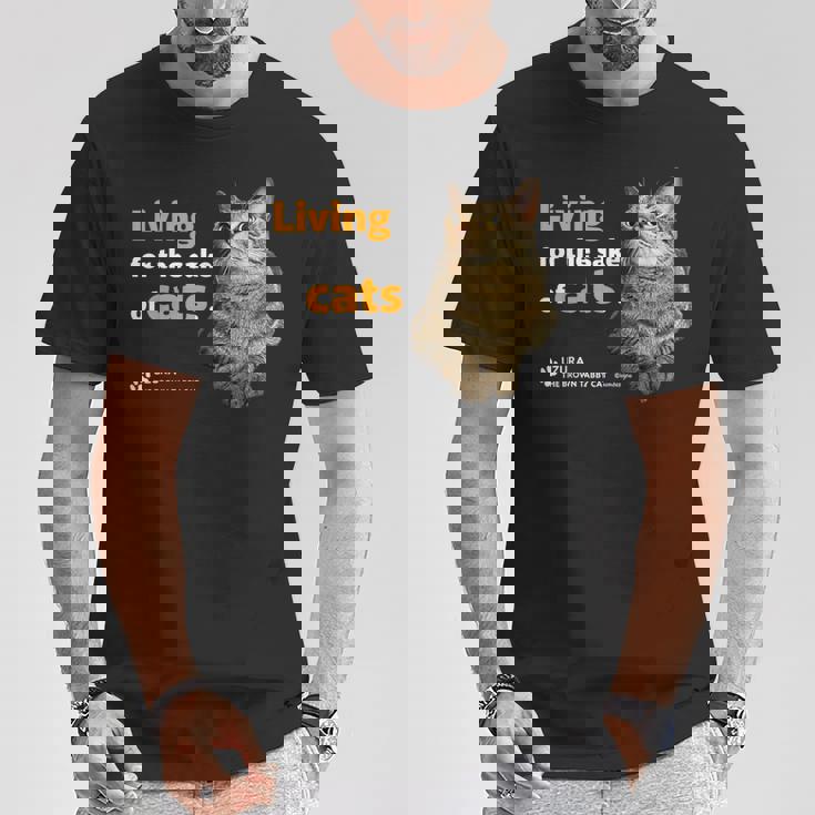 ねこのために生きてる 猫 かわいい キジトラ猫 Cat Tシャツ 面白い贈り物