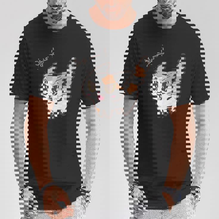 ねこシャーパステル三毛猫ver Tシャツ 面白い贈り物