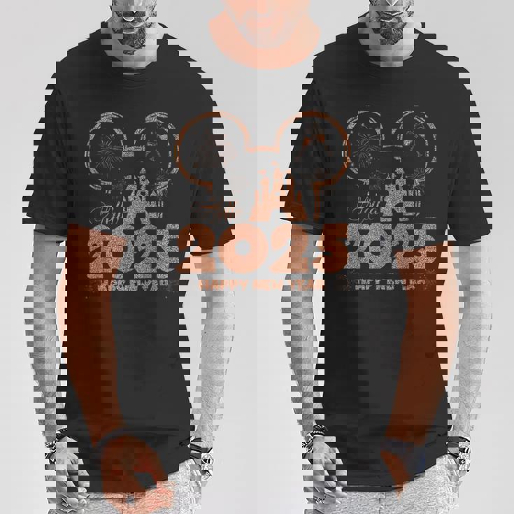 ねずみ 2025 新年あけましておめでとうございます 花火パーティー 2025 ファミリー Tシャツ 面白い贈り物