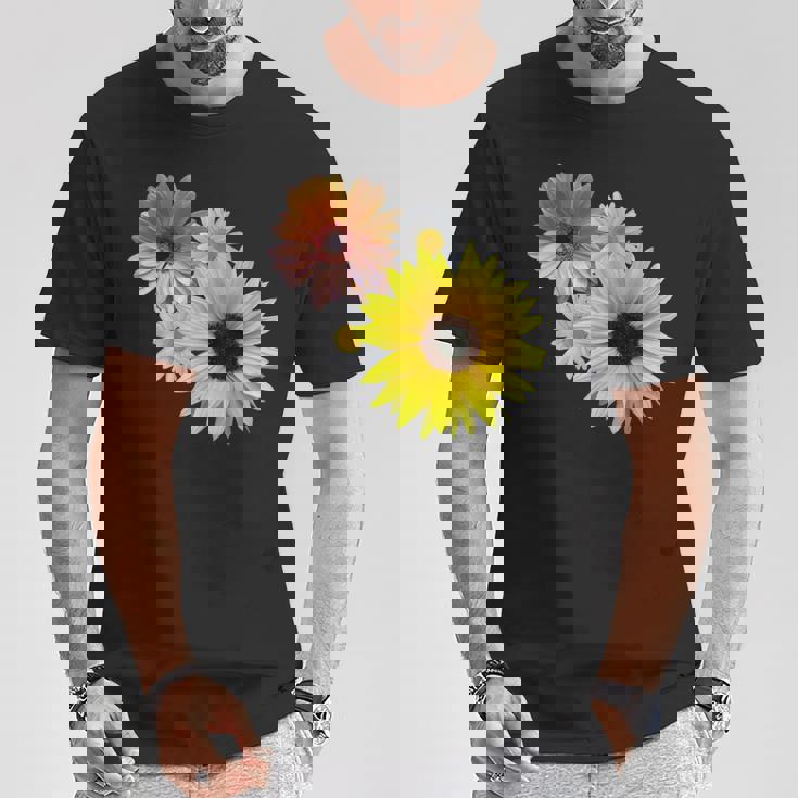 ひまわり ガーベラ 花 デイジー ガーベラ 花 デイジー 花柄 Tシャツ 面白い贈り物