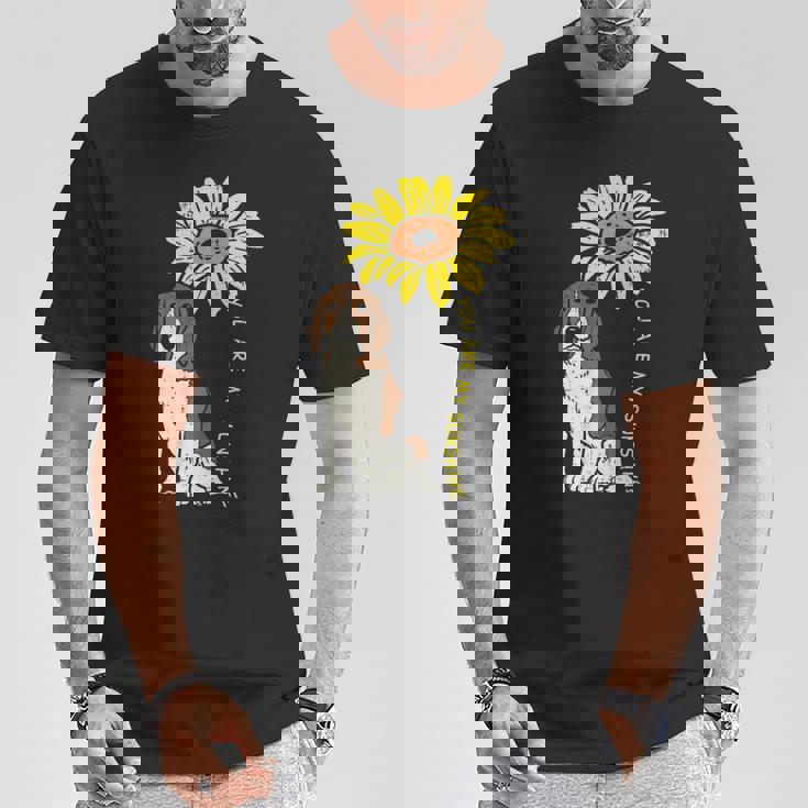 ひまわり サンシャイン ビーグル 動物 ペット ハウンド 犬 恋人 ギフト Tシャツ 面白い贈り物