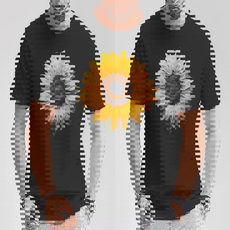 ひまわり モチーフ フラワーアート アート ひまわり Tシャツ 面白い贈り物