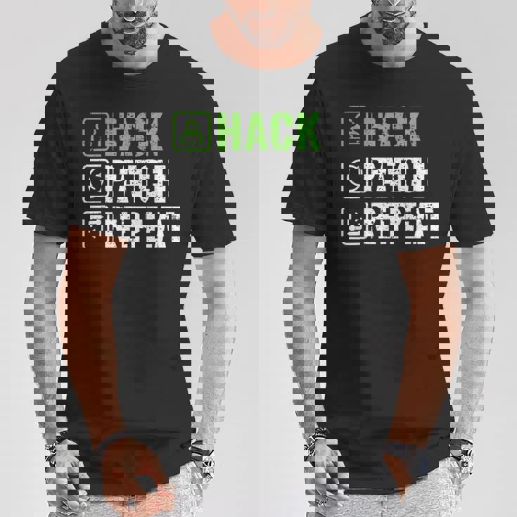 へのギフト ハック パッチ リピート エシカル ハッカー サイバーセキュリティ Tシャツ 面白い贈り物