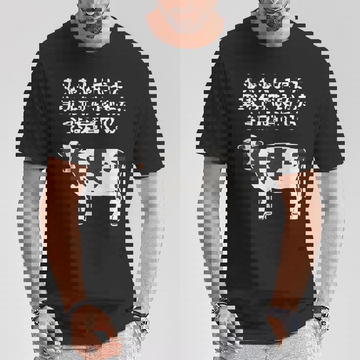 むしゃむしゃしてやった おもしろ ユーモア ジョーク 牛 むしゃくしゃしてやった Tシャツ 面白い贈り物