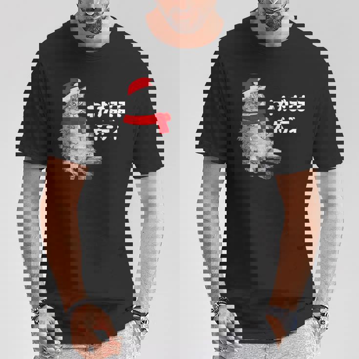 わがままボディ 猫 ねこ クリスマス サンタ 帽子 太ったねこ ぽっちゃり ねこ好き かわいい おもしろ 面白い Tシャツ 面白い贈り物