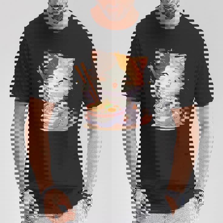 わがまま猫 ねこ ラーメン好き かわいい おもしろ マンガ Tシャツ 面白い贈り物