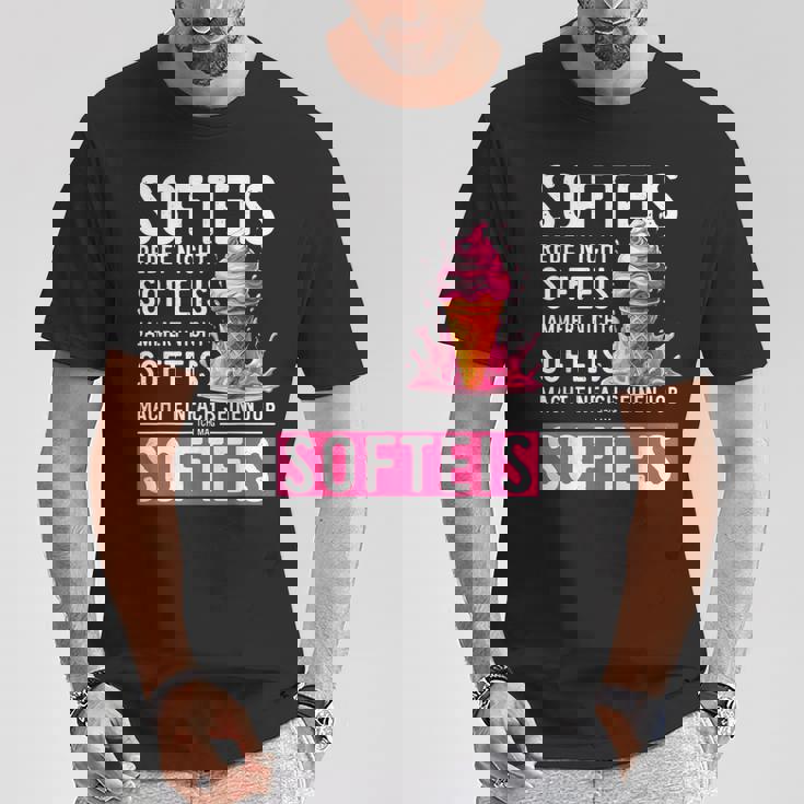 アイスクリームセラーコスチュームソフトアイスクリームはアイスクリームを言わないで話す Tシャツ 面白い贈り物