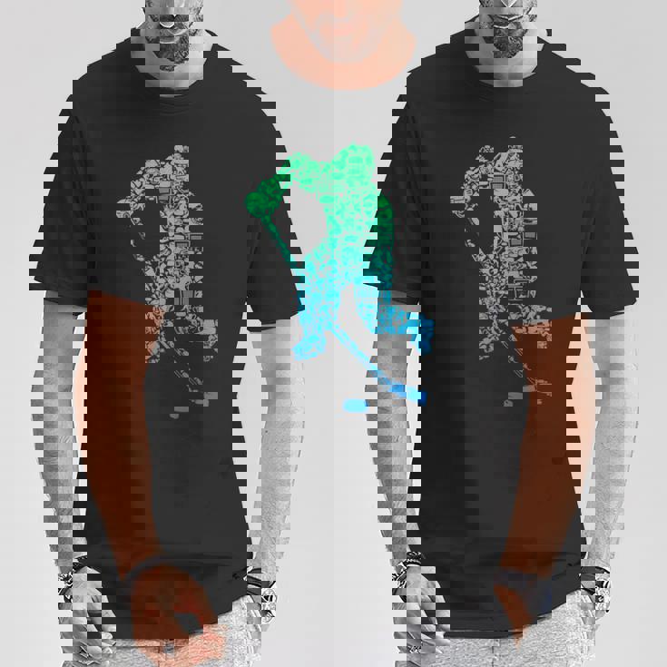 アイスホッケー選手ユースメンズキッズボーイズ 長袖tシャツ Tシャツ 面白い贈り物