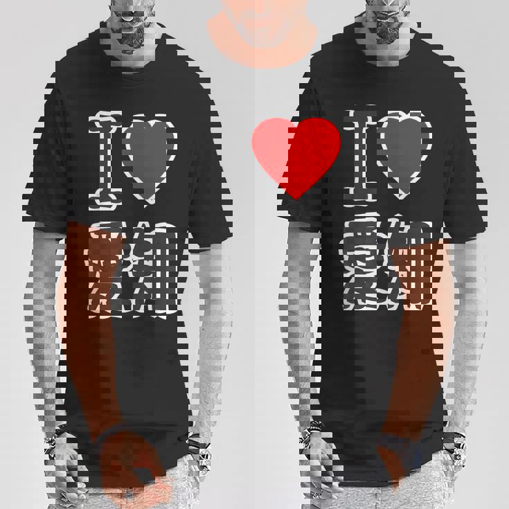 アイラブ・愛知（I Love ハート）Big 大きな文字【47都道府県】ジモtティ 地元愛 旅行お土産 面白 Tシャツ 面白い贈り物