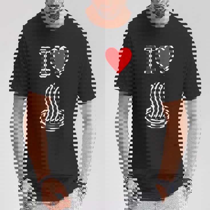 アイラブ・温泉 温泉マーク お風呂 銭湯 記号 お土産 旅行 ハート スタッフ メッセージ・面白 Tシャツ 面白い贈り物