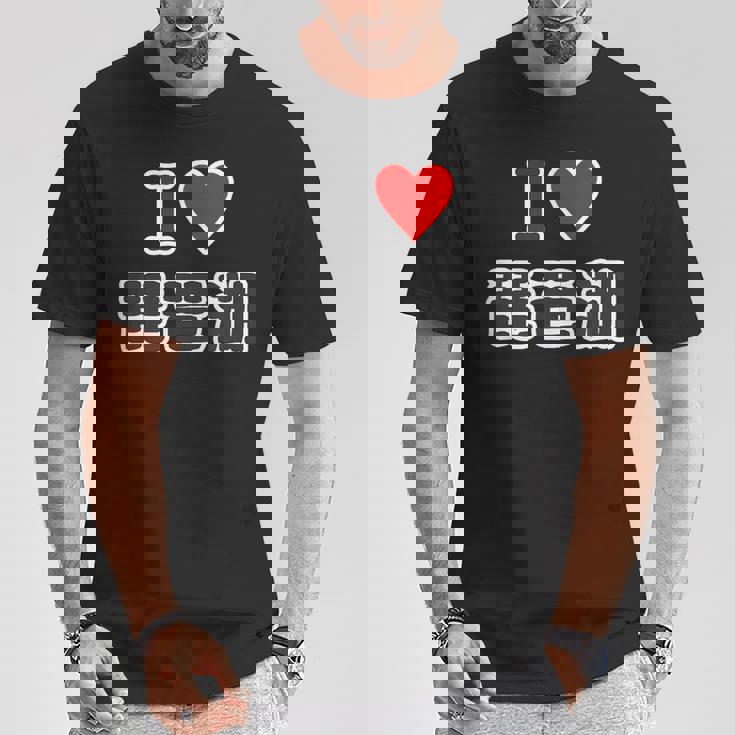 アイラブ・琵琶湖（I Love ハート）滋賀【47都道府県】ジモtティjimo-T 地元愛 観光 お土産 ご当地・面白 Tシャツ 面白い贈り物