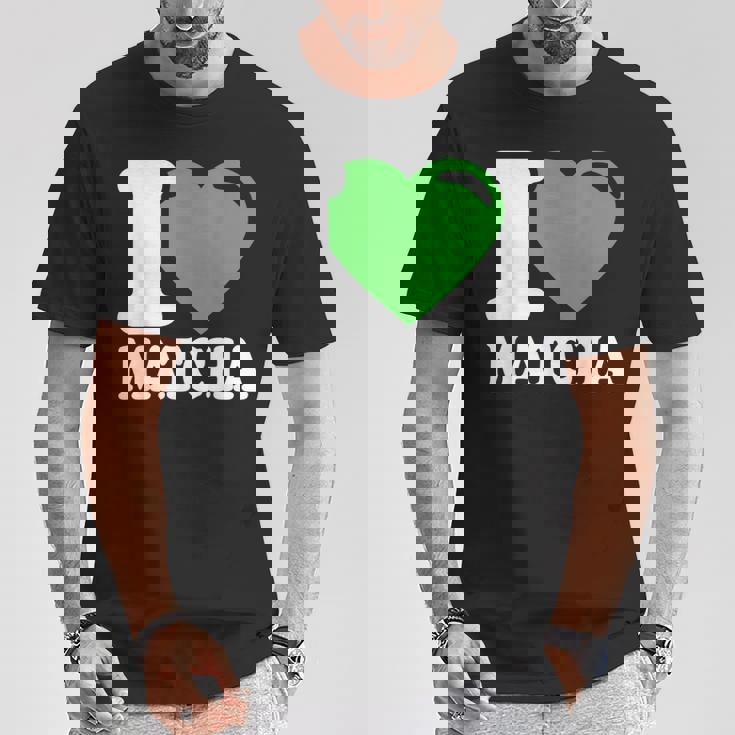 アイラブ抹茶キュートファニー抹茶ハート付き抹茶 Tシャツ 面白い贈り物