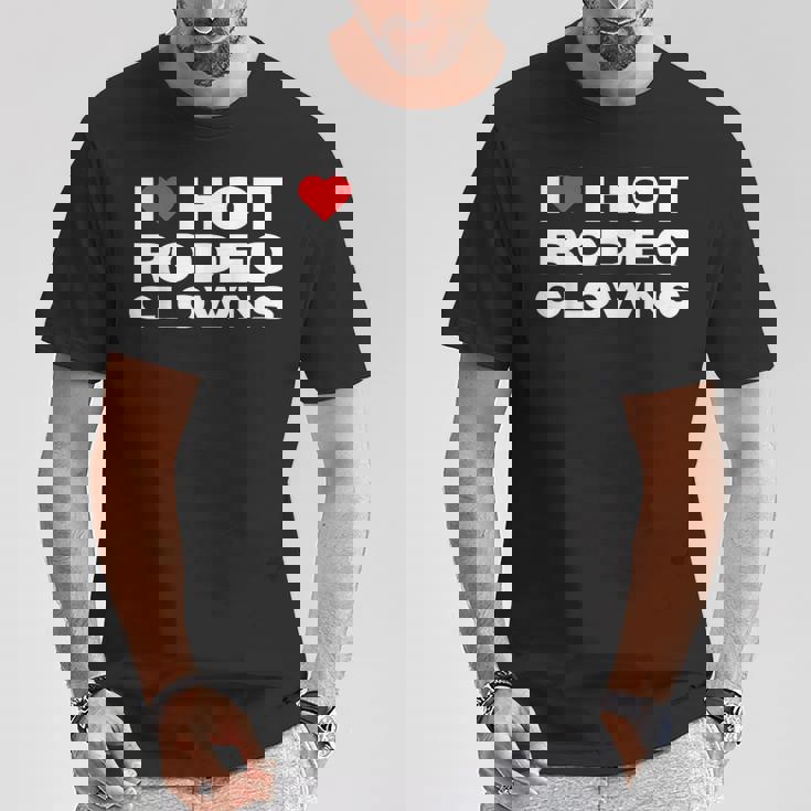 アイ・ラブ・ホット・ロデオ・クラウンズ・ファニー・ウェスタン・ロデオ・カウガール Tシャツ 面白い贈り物
