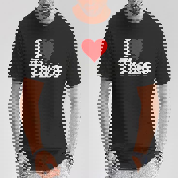 アイ・ラヴ・ハート・テオ・セオドア Tシャツ 面白い贈り物