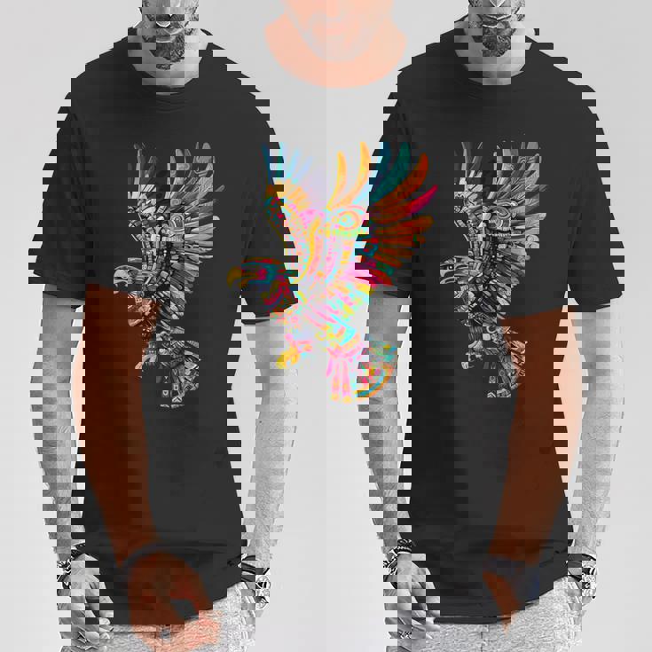アステカ メキシコ神話 羽をつけた蛇 鷲 マヤ人 Tシャツ 面白い贈り物