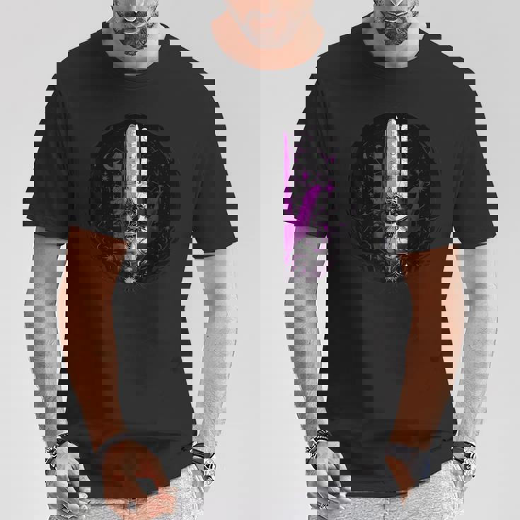 アセクシャルpride手と目と神秘的な象徴アート Tシャツ 面白い贈り物