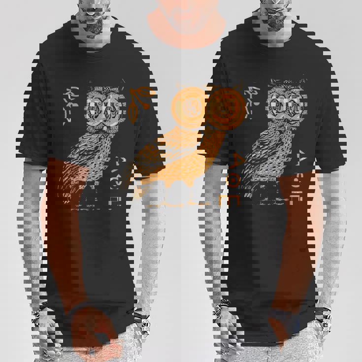 アテナのフクロウ ギリシャ神話 古代ギリシャ Tシャツ 面白い贈り物