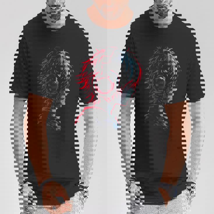 アニメ 漫画 グラフィック ヘッドフォン アートワークアニメ Tシャツ 面白い贈り物