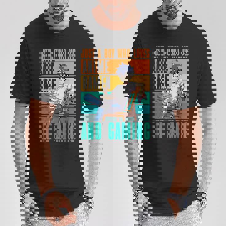 アニメラーメンとゲームが大好きな少年 カワイイゲーマー Tシャツ 面白い贈り物