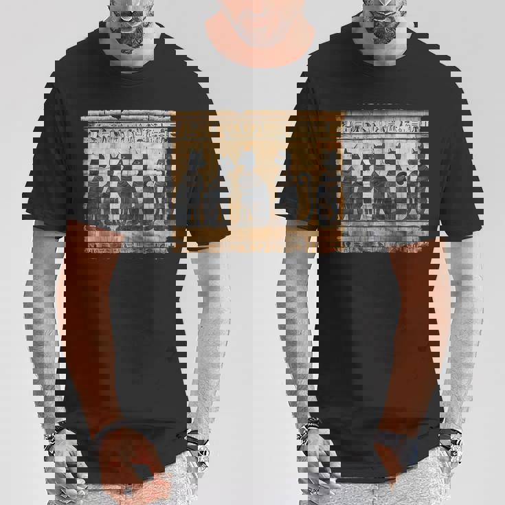 アヌビス 子猫 パピルス スクロール ピラミッド エジプトアート 猫 Tシャツ 面白い贈り物