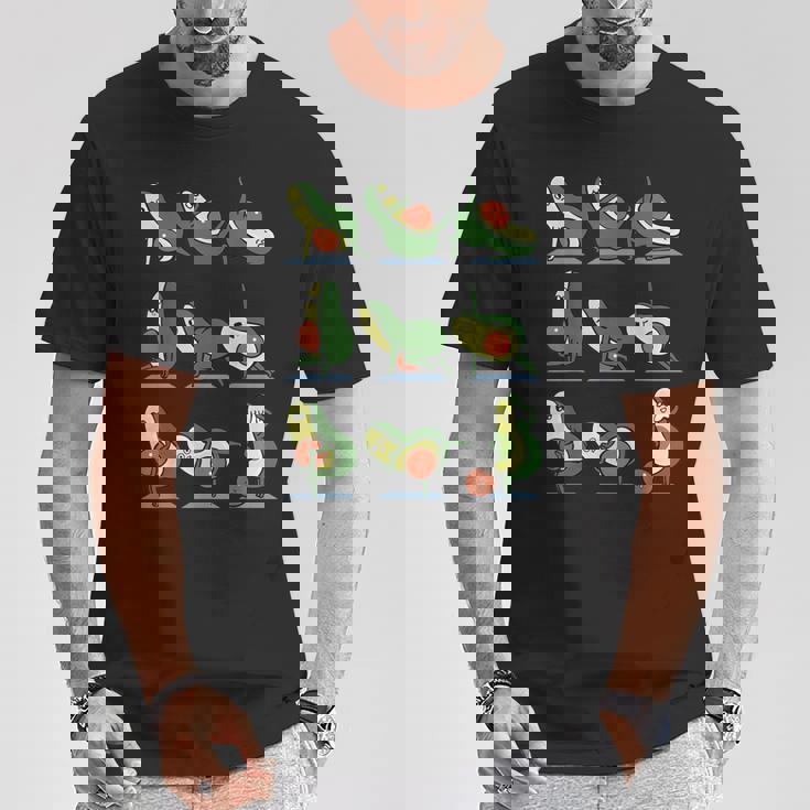 アボカドヨガ フラット腹部用 Tシャツ 面白い贈り物