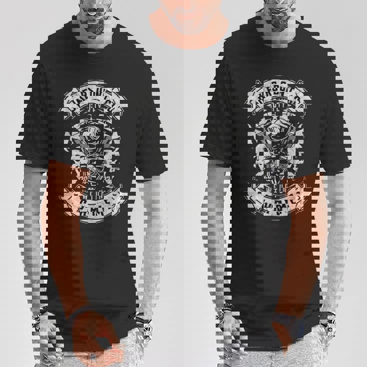 アメリカン バイク おしゃれ ドクロ エンジン ダメージ 面白い イラスト 長袖tシャツ Tシャツ 面白い贈り物