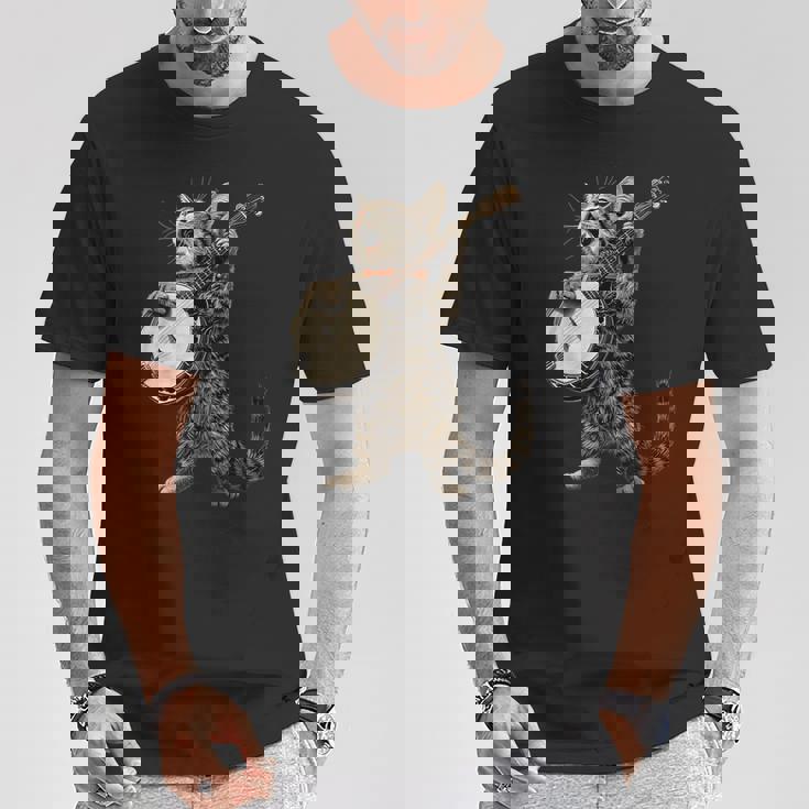 アメリカンショートヘアキャット ブルーグラス バンジョープレイヤー Tシャツ 面白い贈り物