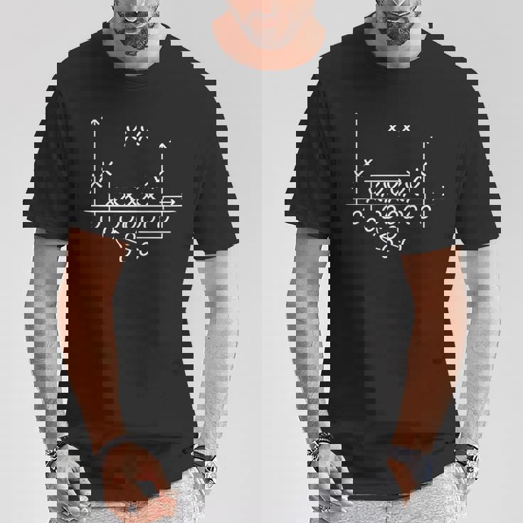 アメリカンフットボールプレイフォーメーションルート 長袖tシャツ Tシャツ 面白い贈り物