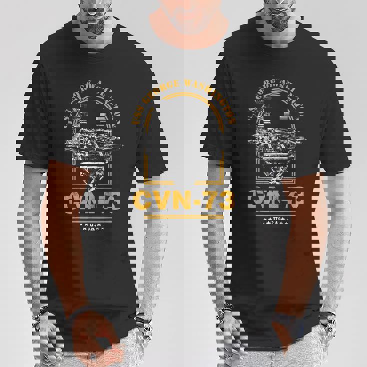 アメリカ海軍航空母艦 Cvn-73 ジョージ・ワシントン Uss George Washington Tシャツ 面白い贈り物