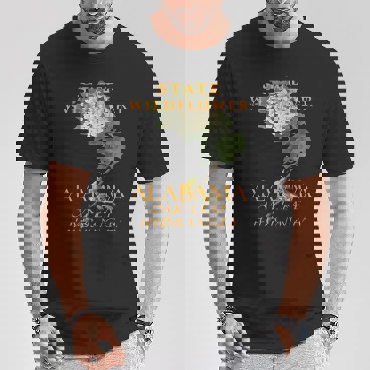 アラバマ準州ワイルドフラワー オークの葉のアジサイ Tシャツ 面白い贈り物