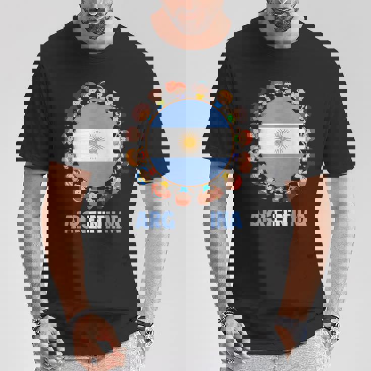 アルゼンチン国旗 ヒスパニック文化遺産月間 アルゼンチン キッズ Tシャツ 面白い贈り物