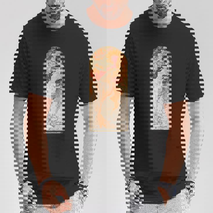 アルフォンス・マリア・ミュシャの季節 夏 Tシャツ 面白い贈り物