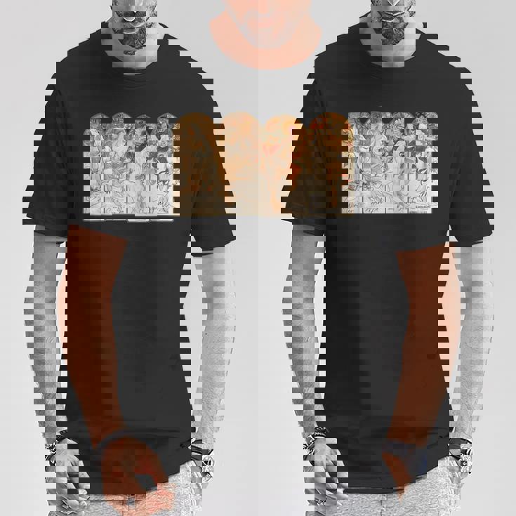 アルフォンス・マリア・ミュシャの季節 Tシャツ 面白い贈り物