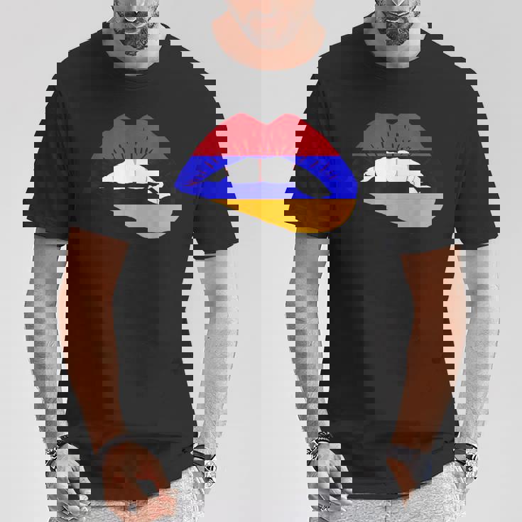 アルメニアリップ アルメニアプライド アルメニアルーツ アルメニア国旗 Tシャツ 面白い贈り物