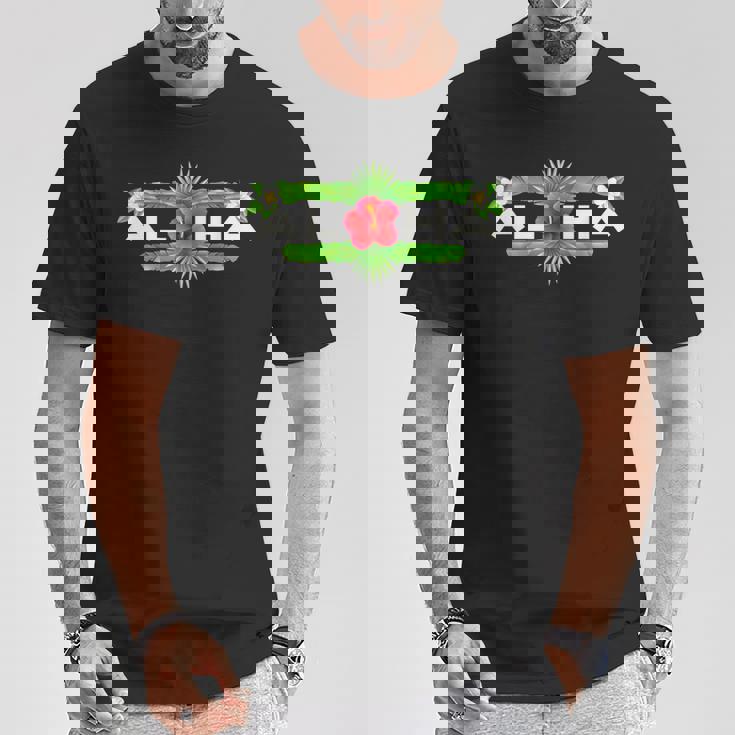 アロハ ハイビスカス フラワー トロピカルハワイアンデザイン Tシャツ 面白い贈り物