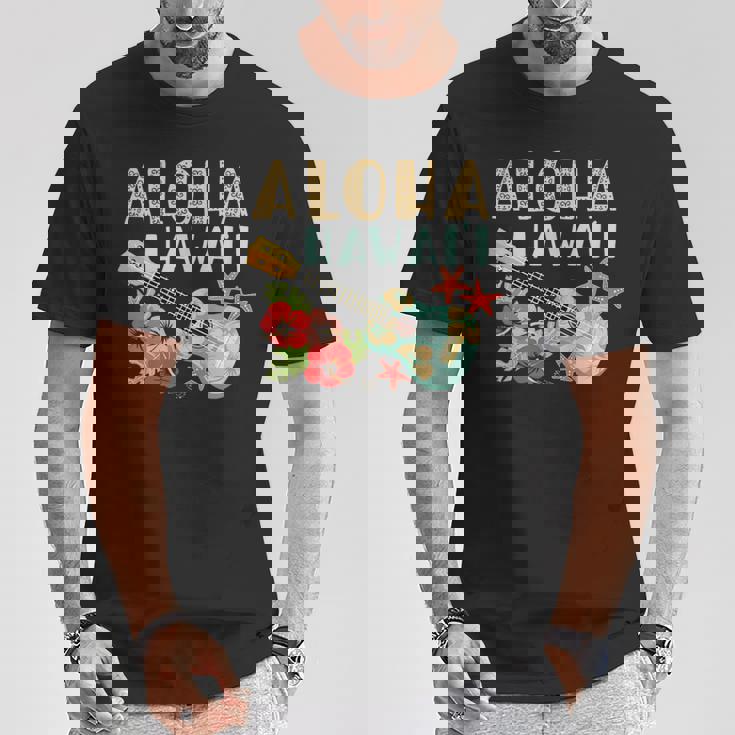 アロハ ハワイアン ウクレレ Tシャツ 面白い贈り物