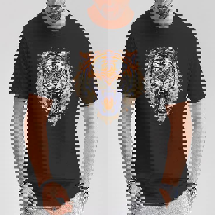 アングリータイガー、ローリングタイガー Tシャツ 面白い贈り物