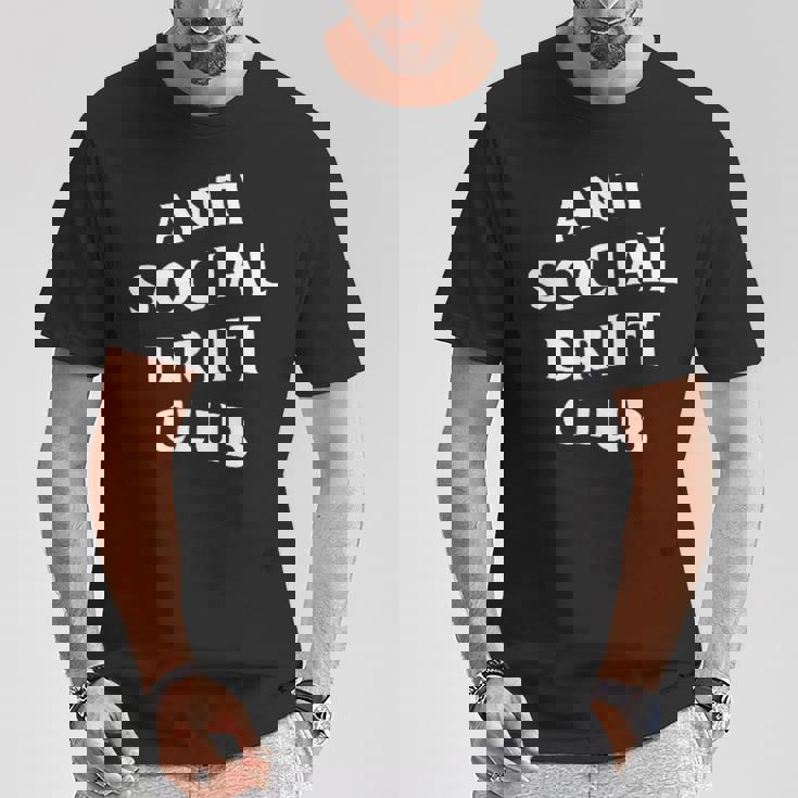 アンチソーシャルドリフトクラブホワイトロゴフロントバック Tシャツ 面白い贈り物